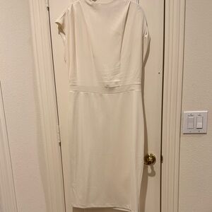 Express Elegant Cream Midi Dress